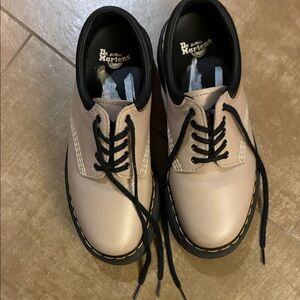 Dr. Martens Light Tan Leather Shoes with Black Accents